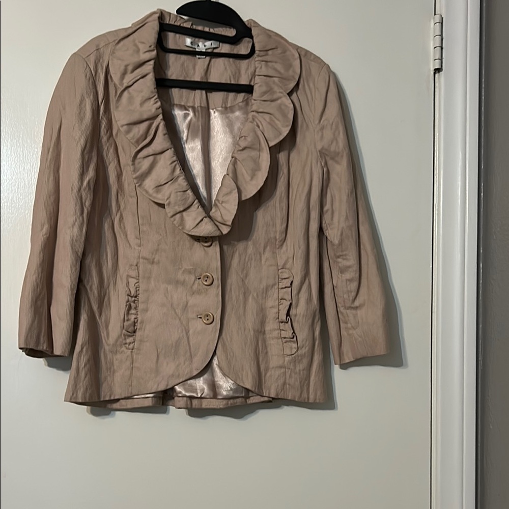 CAbi Tan Blazer Lightweight Structured Professional Pale Pink